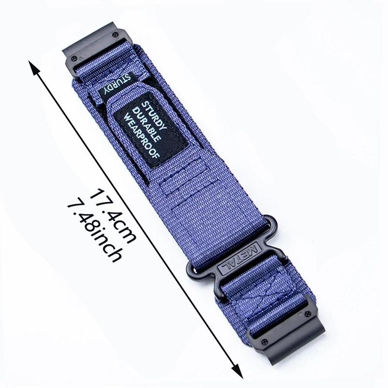 Nylon Watch Band (Band Only),1 Count Solid Color Adjustable Watch Band, Durable Velcro Design Watch Band for Garmin Fenix 5 5S 5X 6X 7X