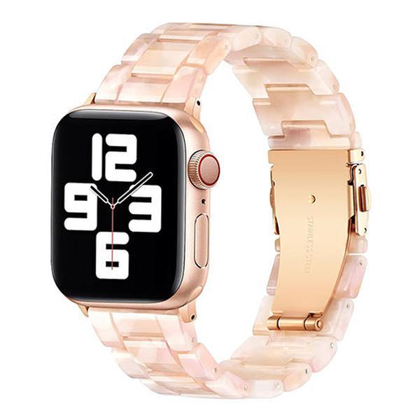 Compatible with Resin Apple Watch Band 41mm 40mm 38mm Stainless Steel Buckle Waterproof for iWatch Ultra Series 9 8 7 6 5 4 3 2 1 SE Replacement Strap for Women Men(DazzlingPurple) Accessories Wearable