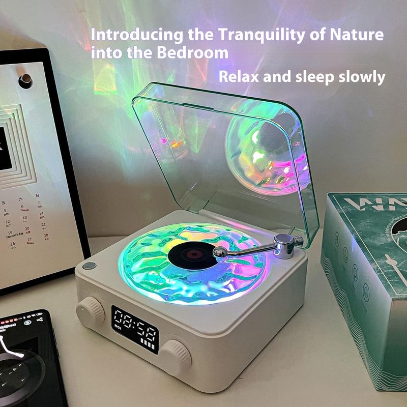 Christmas gift,Portable Bluetooth Speakers with Adjustable RGB Lighting - Audio Wireless retro vinyl speaker aqua vinylspeaker bluetooth vinyl Compact Durable Streaming Smartphone,holiday gifts, birthday gift