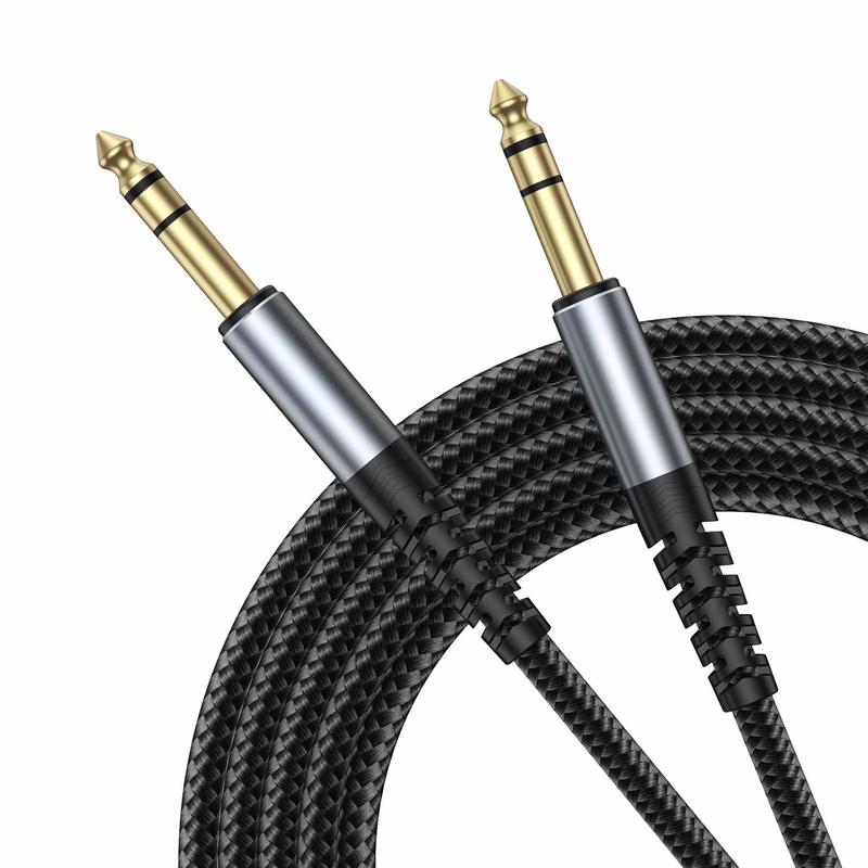 TRS Cable 1 4 10 FT, Quarter Inch Speaker Cables, 6.35mm Balanced 1 4 Cable Instrument TRS 1 4 Stereo Audio Cord Support Electric Guitar Bass Keyboard Amp Mixer Amplifier