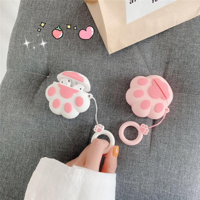 Cute Cartoon Cat Claw Design Earphone Case, 1 Count Earphone Protector Cover, Soft Silicone Earphone Case Compatible with AirPods 1 2 3 Pro Pro 2