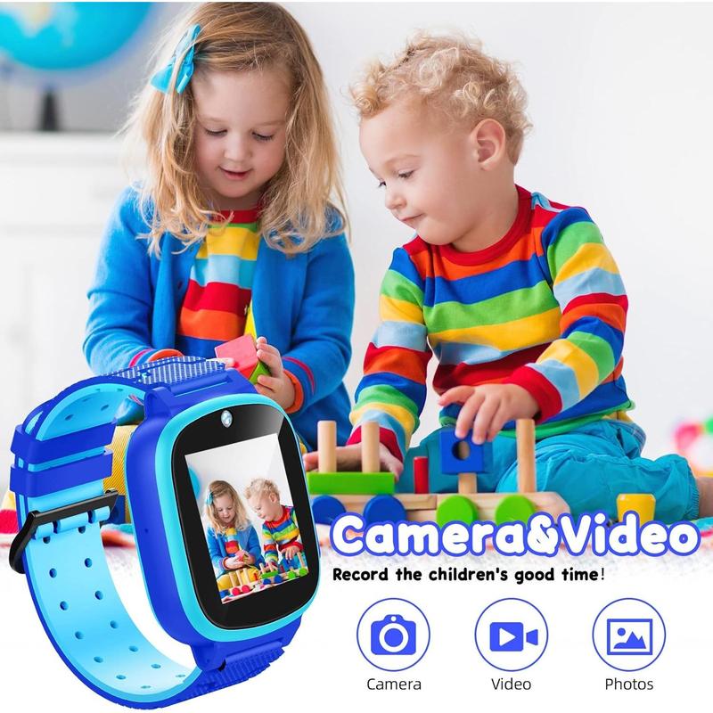 Kids Watch Gift for Boys Ages 8-10 Smart Watches HD Touch Screen with 20 Puzzle Games Camera Video Music Alarm Calculator, Birthday Toys for 4 5 6 7 8 9 10 Year Old(Blue)