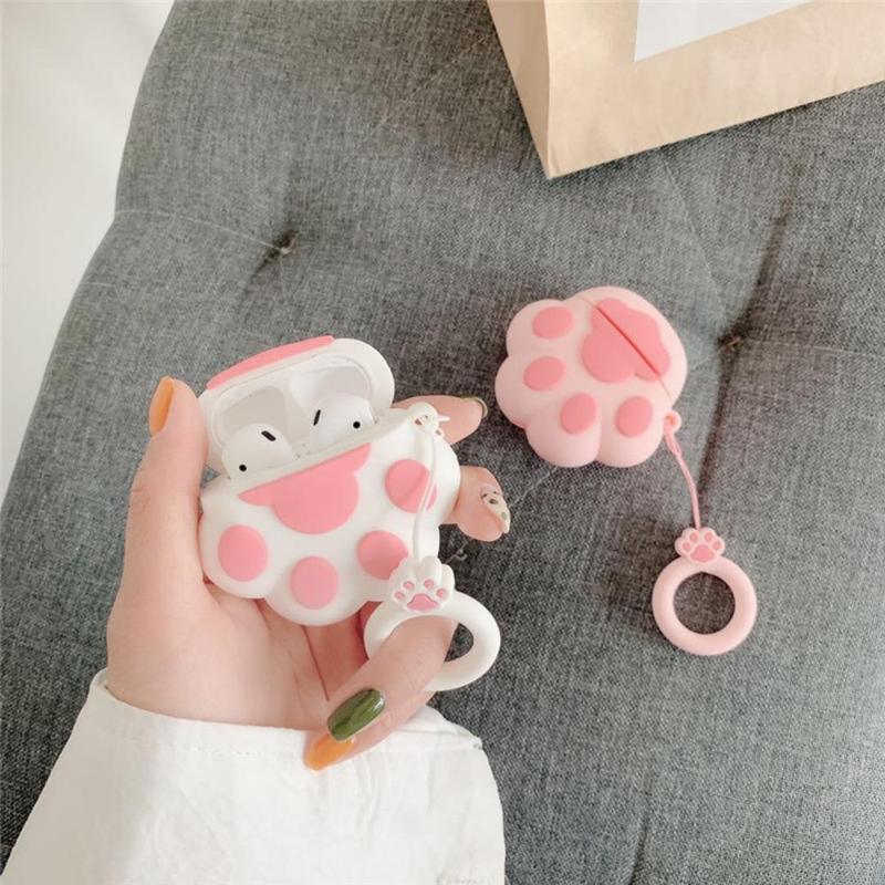 Cute Cartoon Cat Claw Design Earphone Case, 1 Count Earphone Protector Cover, Soft Silicone Earphone Case Compatible with AirPods 1 2 3 Pro Pro 2