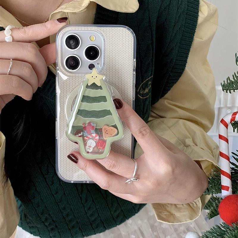 Christmas Themed Magnetic Phone Holder, Cute Cartoon Phone Stand, Anti-slip Phone Holder for iPhone, Mobile Phone Accessories