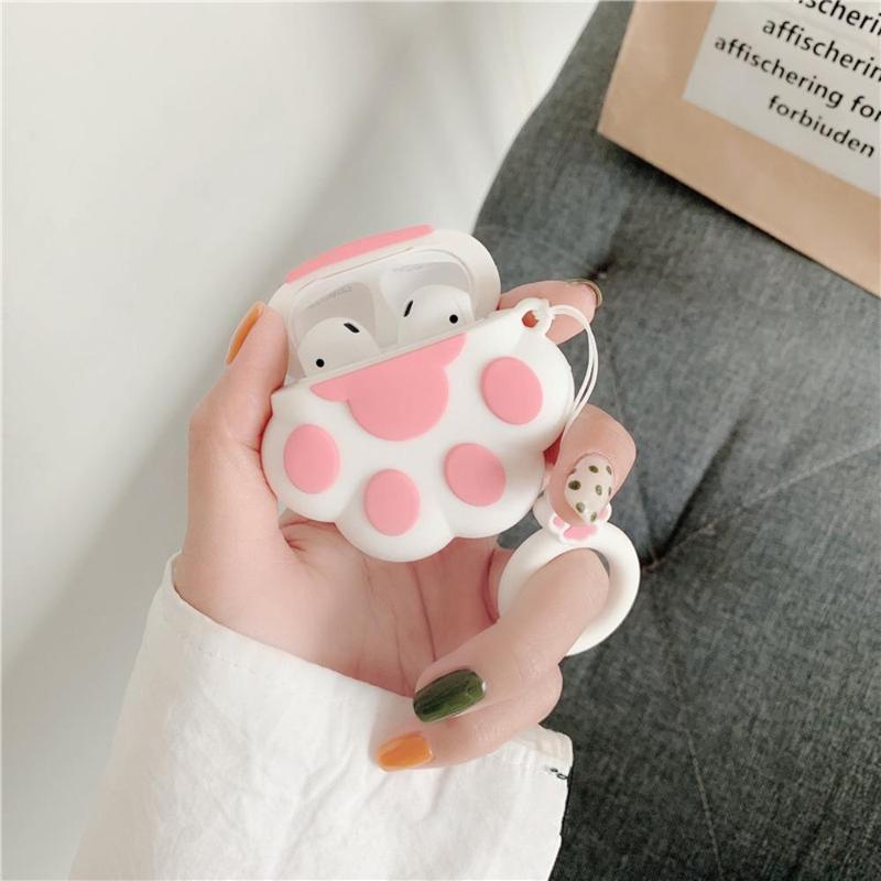 Cute Cartoon Cat Claw Design Earphone Case, 1 Count Earphone Protector Cover, Soft Silicone Earphone Case Compatible with AirPods 1 2 3 Pro Pro 2