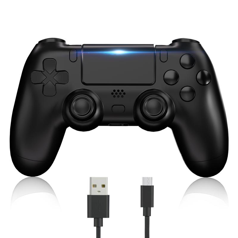 YUYIU Wireless Controller For Ps4 Romote Compatible With Ps4 Slim Pro Windows PC, Controller For Ps4 With 3.5mm Audio Jack, Touch Pad, Six Axis Motion Control, Charging Cable