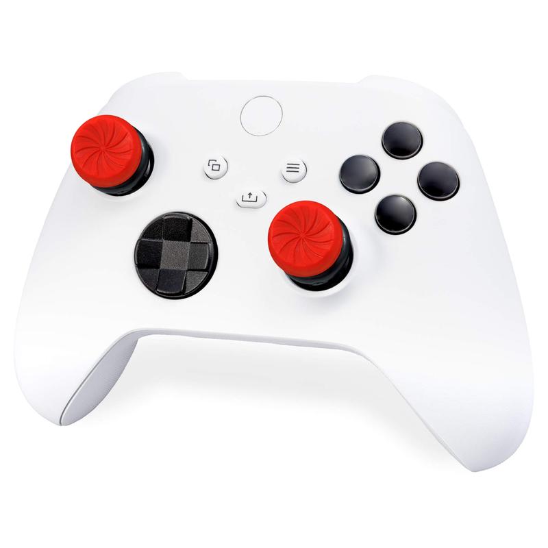 Thumbsticks Inferno for PS4 PS5 Xbox One and Xbox Series X Controller | Performance Thumbsticks | 2 High-Rise Concave | Red