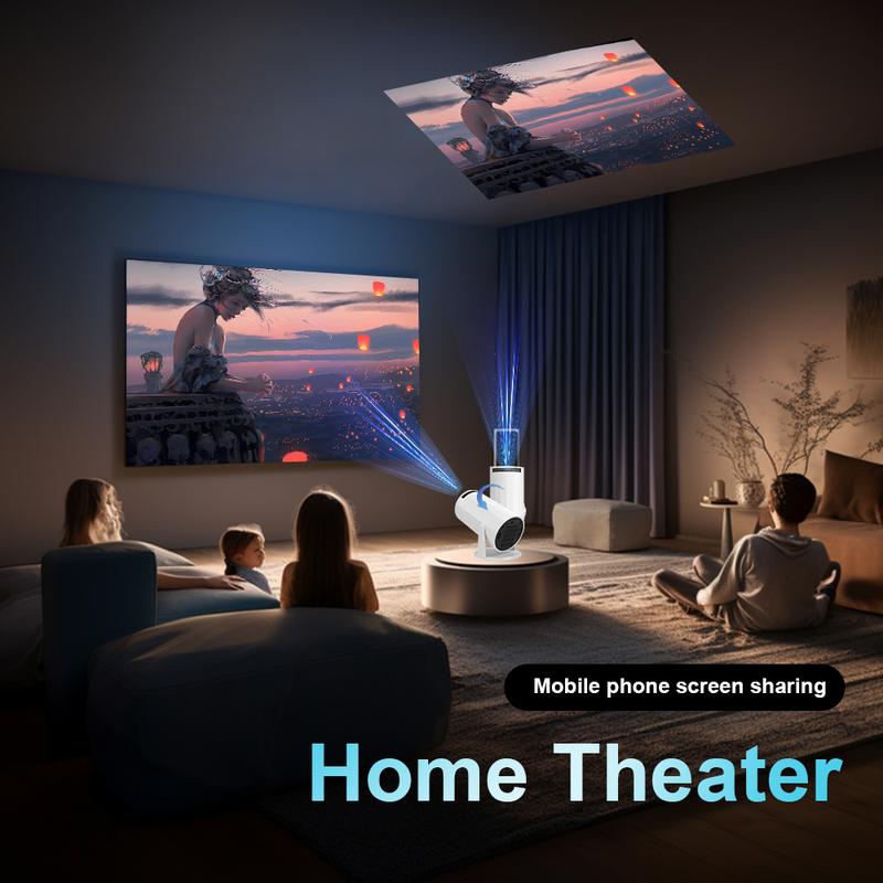 Projector Bluetooth, Full HD 1080P Portable Video Projector, Home Movie Projector Compatible with HD USB Smartphone，WiFi 6 BT 5.0   Android 11.0 0s  Screen christmas tree Speaker  Audio Lcd christmas 2024 ornament