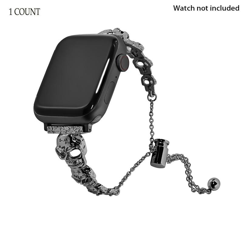 Skull Design Watch Band (Band Only), 1 Count Fashionable Watch Band for Women, Smart Watch Accessories Compatible with Apple Watch Series 38 40 41 42 44 45 49