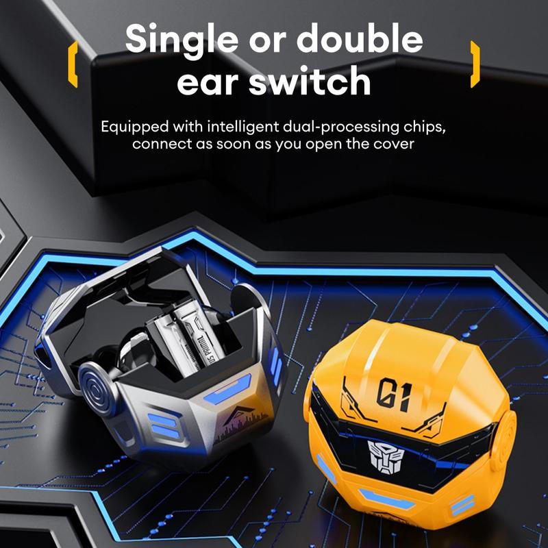 TRANSFORMERS Wireless Headphone, In-ear Design Earphone with Armor Mask Machine Compartment, Large Capacity Battery Long Endurance Headphone for Gaming