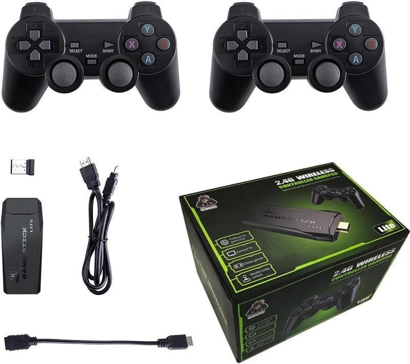 [2500+Sales]M8 PRO Game Console -PlayGameStick,Nostalgia Stick Game,9ClassicEmulators,4K HDMl Output,Plug and PlayVideoGame Stick Built in 20000+ Games with2.4GWireless Controllers(64G) tiktokshopgamersupermario family retrogames