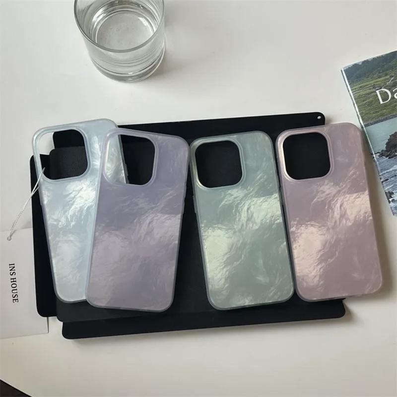 New Fashion Suitable 15ins Cute 14pro Solid Color Wrinkle 15promax 13promax 12 Phone Case Accessories Protector Shockproof Cellphone Cover Devices Protection Smartphone Protective