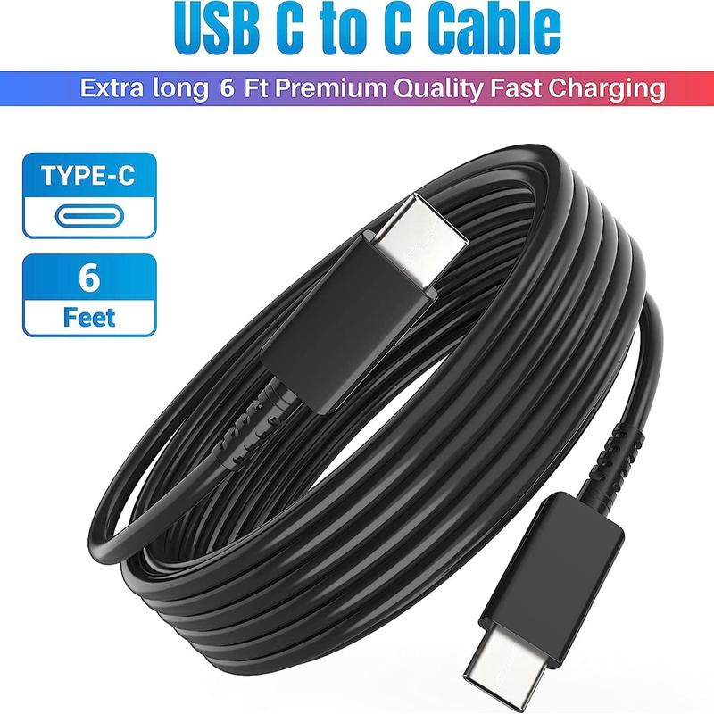 2 Pack Super Fast Charger Type C 25 Watt, Charge Cable Cord 6ft for Samsung Galaxy S24 S24 Plus S23 S22 , S21 S20 Note 20 Z Fold 3 4 5 Tablet Watch