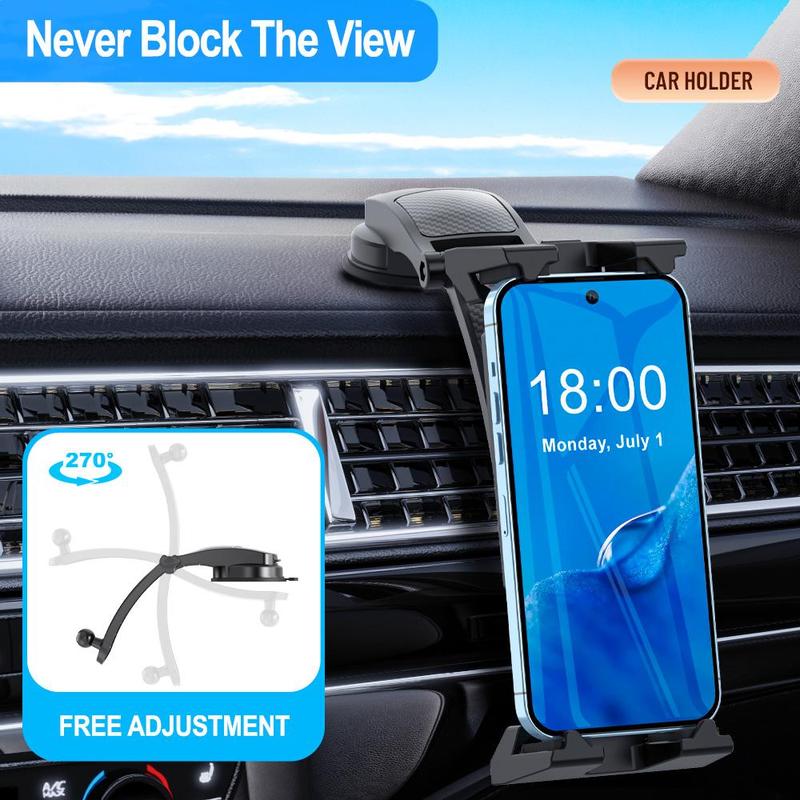 Car Dashboard Phone & Tablet Mount, Adjustable Car Phone & Tablet Holder, Universal Car Phone Holder Compatible with 4-14 Inch Cell Phone & Tablet