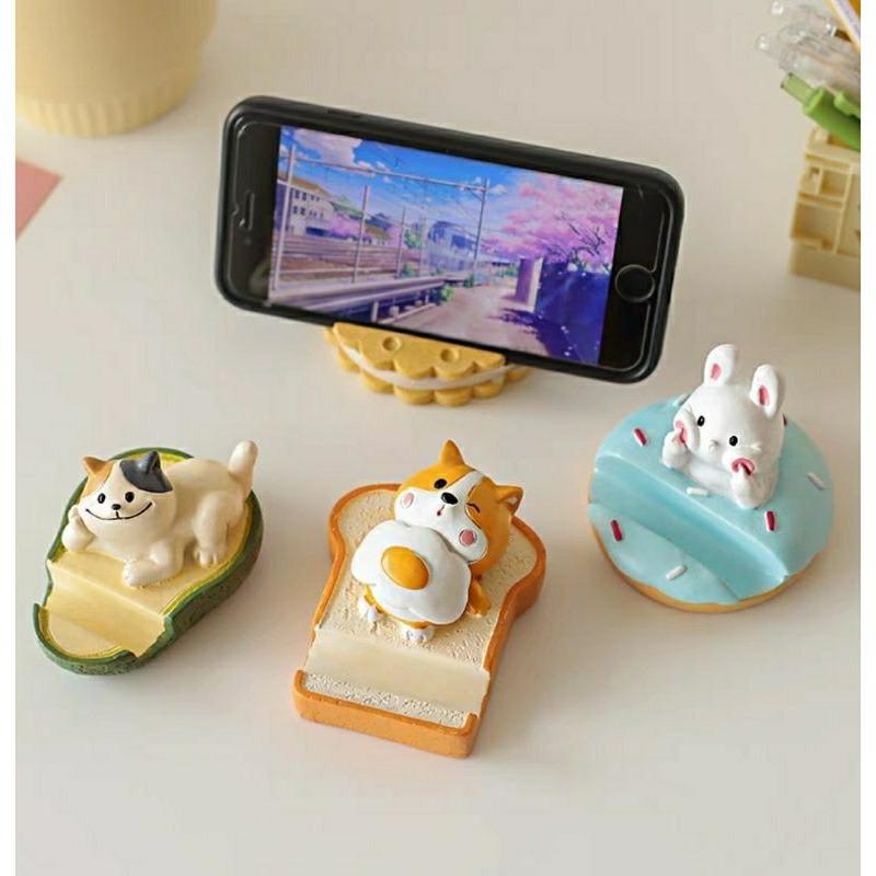 Cute Funny Animal Phone Stand Made of High Quality Solid Plaster