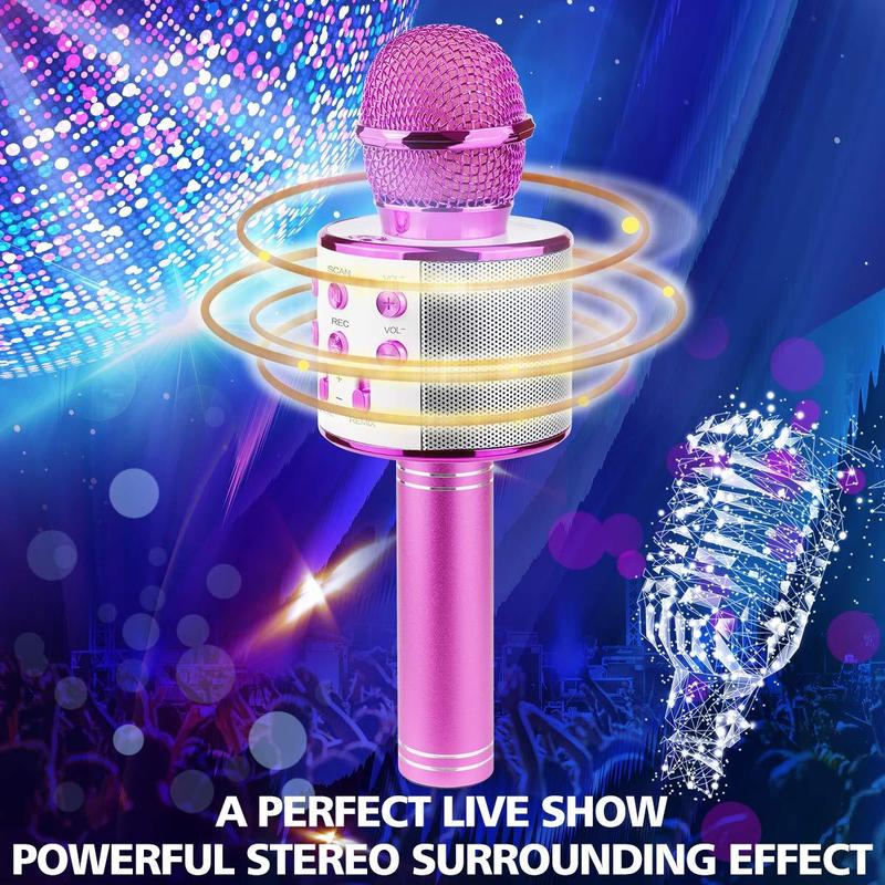 Microphone, Toy Microphone for Toddlers Singing Bluetooth Connectivity, Birthday Gift Toy Microphone for Girls Boys Audio Smartphone