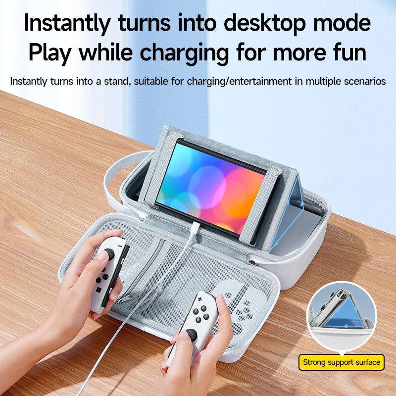 Jemdo Switch Large capacity NS and OLED storage bag Portable protection home storage Original base, charger, cassette, grip game accessories