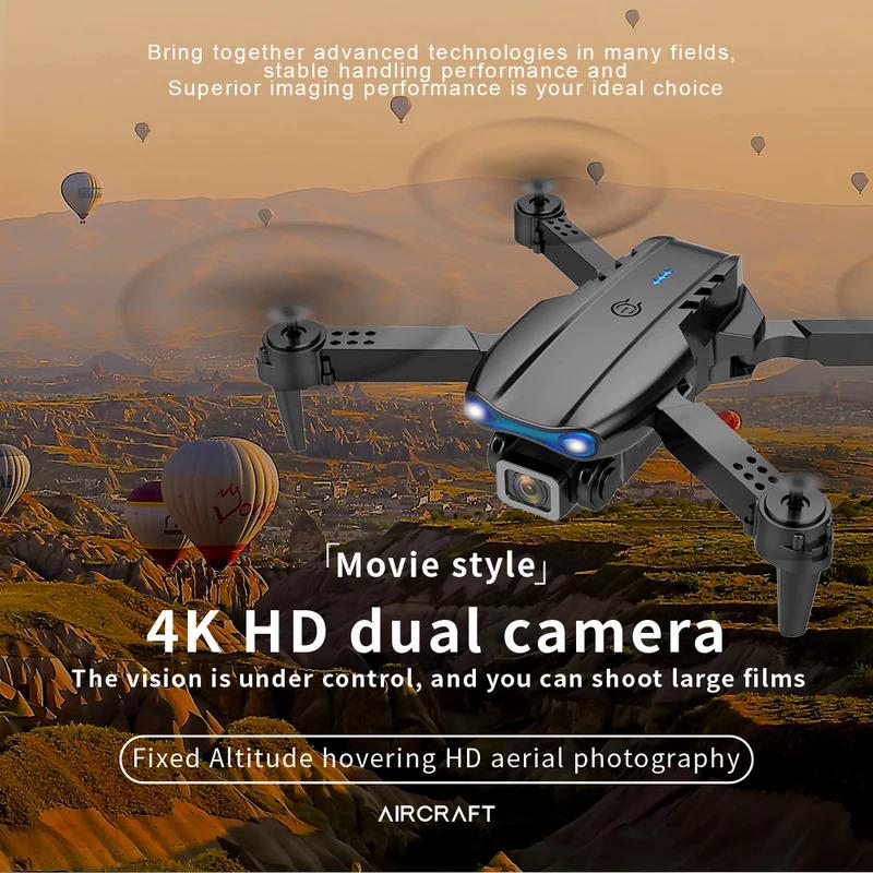 E99 PRO Drone with Flash Professional 4K Dual Camera WIFI Obstacle Avoidance RC Helicopters Aerial Photography Quadcopter Dron