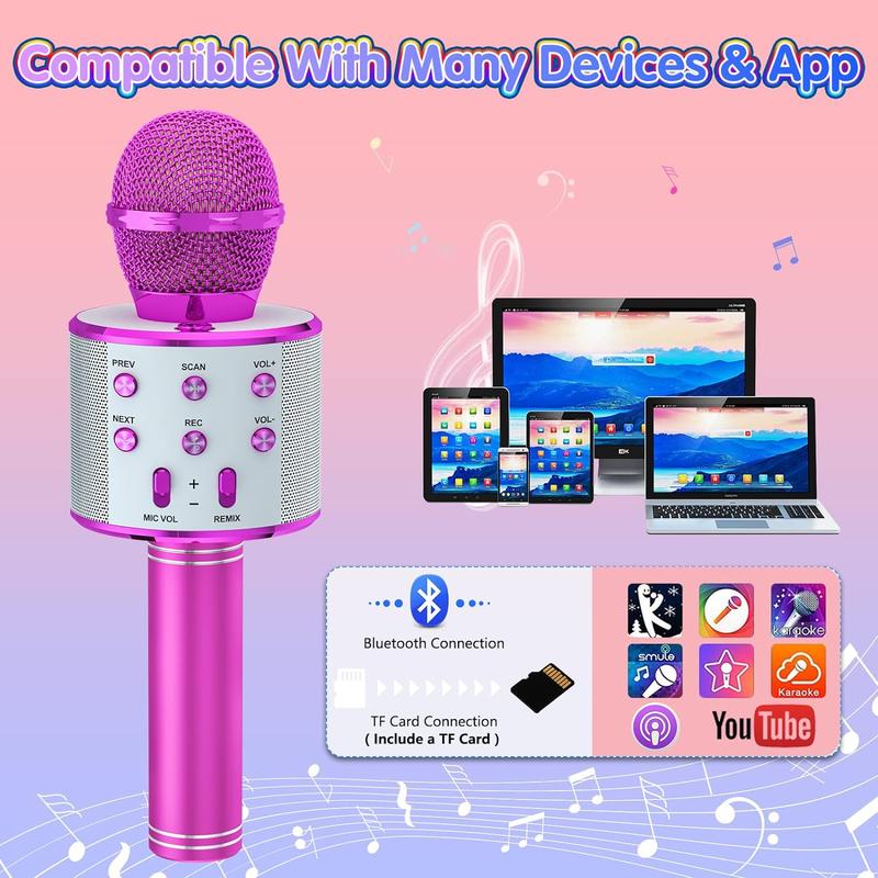 Microphone, Toy Microphone for Toddlers Singing Bluetooth Connectivity, Birthday Gift Toy Microphone for Girls Boys Audio Smartphone