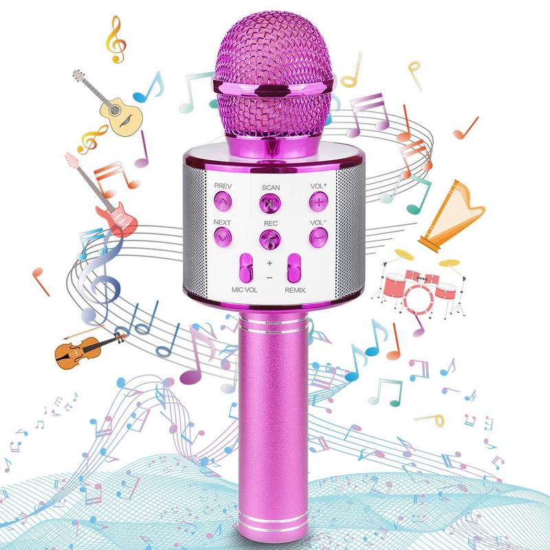 Microphone, Toy Microphone for Toddlers Singing Bluetooth Connectivity, Birthday Gift Toy Microphone for Girls Boys Audio Smartphone