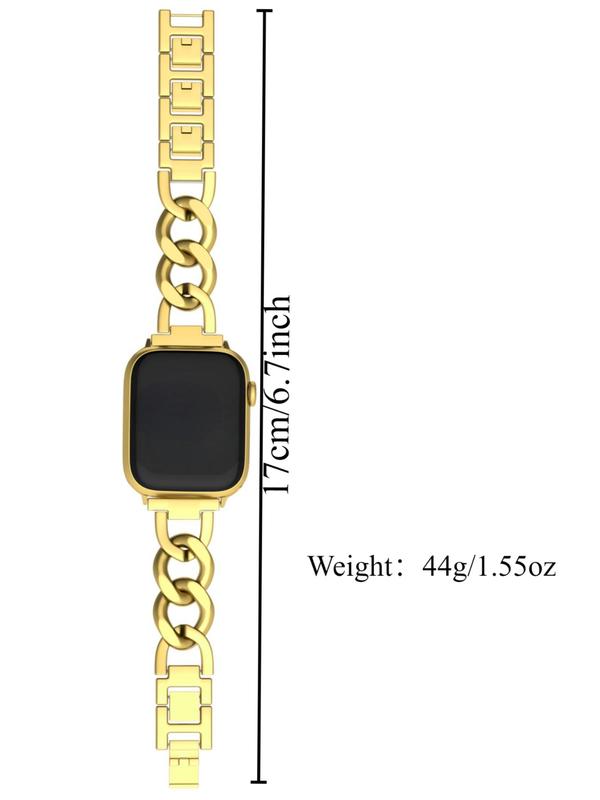 Adjustable Minimalist Chain Watch Band, Fashionable Watch Band for Women & Men, All-match Watch Accessories Compatible with Apple Watch Series