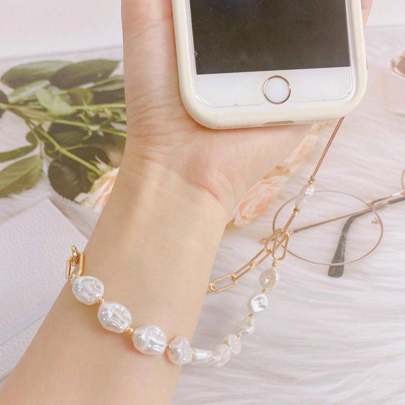 Faux Pearl Decorative Phone Chain, Anti-lost Phone Lanyard, Phone Strap for Women & Girls, Fashion Phone Accessories for Daily Use