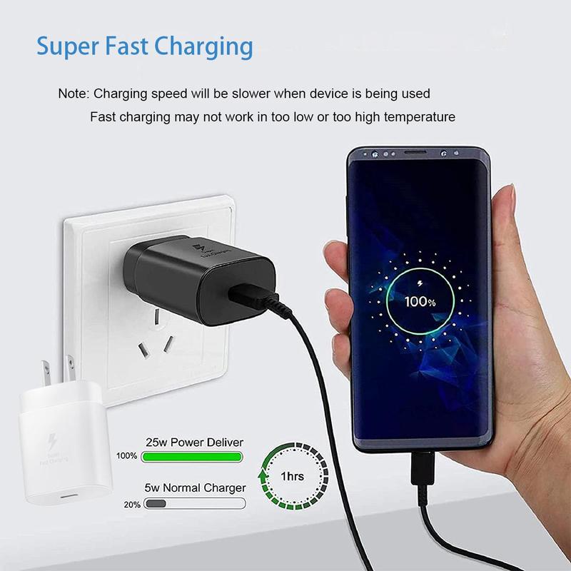 25W Super Fast Charging Phone Charger, USB C Port PD3.0 Wall Adapter Compatible with Samsung Galaxy iPhone OPPO Vivo Huawei Honor Tablets Switch