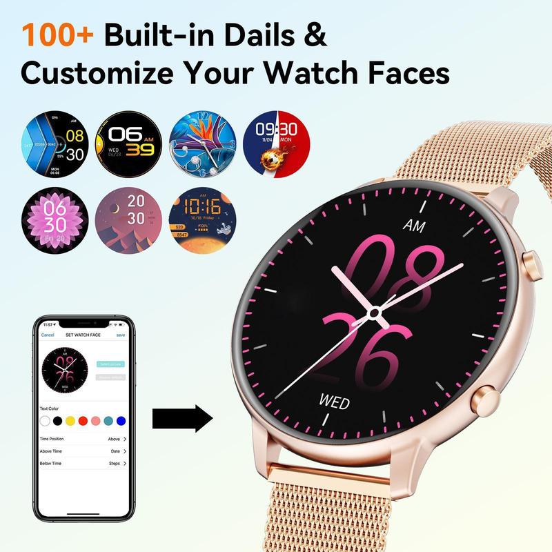 Multifunctional Smart Watch, Fashionable Digital Watch with 2 Straps, IP67 Waterproof Sports Watch with Multi-Sport Modes & Weather Forcast for Women & Men, Android Fitness Watch, Sports Smartwatch, Smart Watch