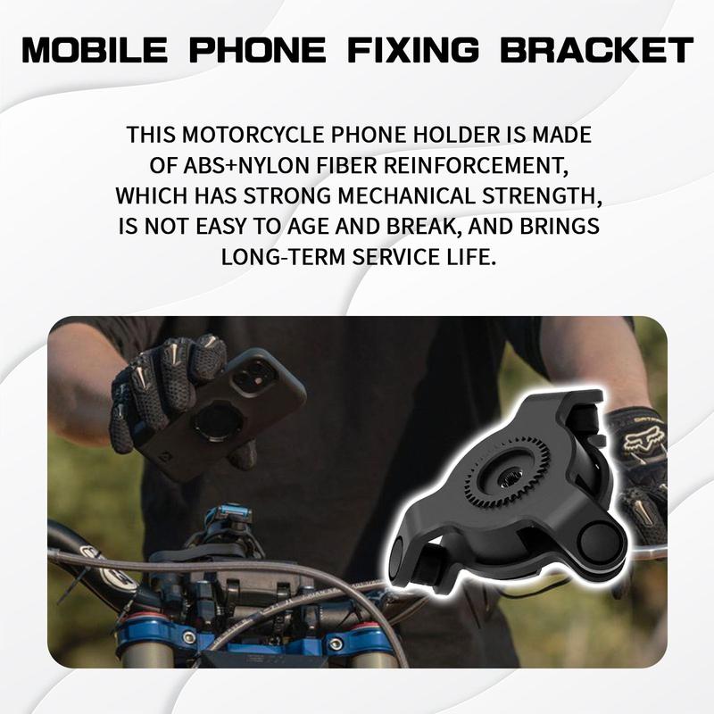 Motorcycle Handlebar Phone Holder, 360° Rotatable Shock-absorbing Phone Holder for Riding, Navigation Smartphone Holder for Most Phones