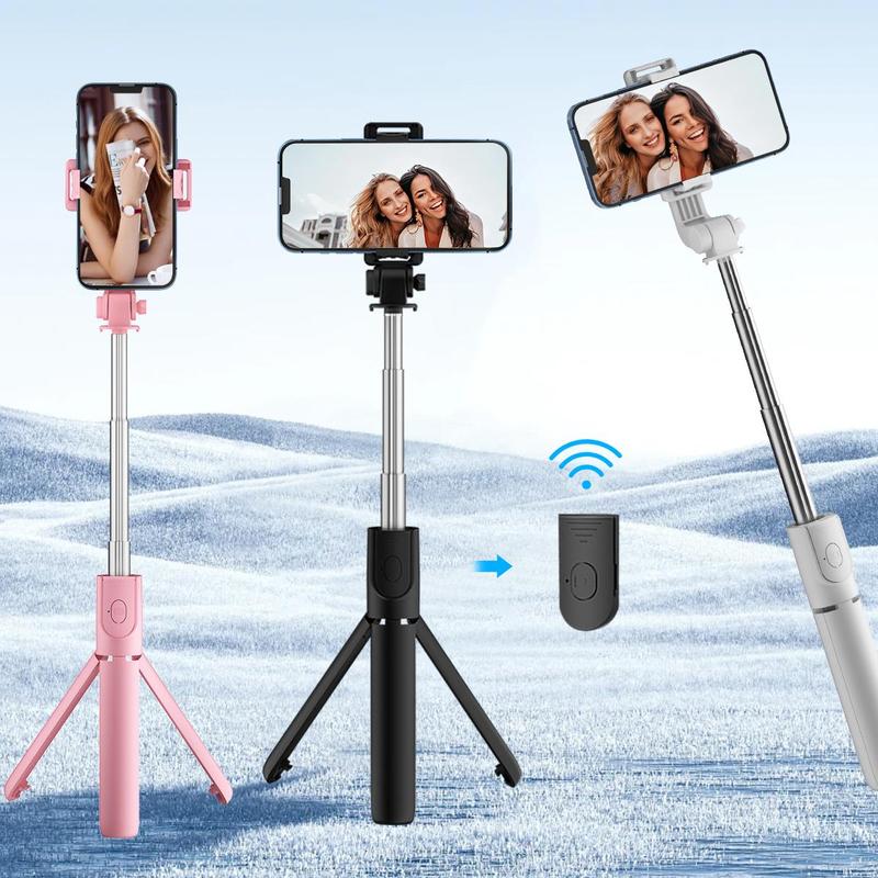 Portable Selfie Stick, 1 Count 360-Degree Rotatable Phone Selfie Stick with Remote Control, Phone Accessories for Travel, Outdoor, Party