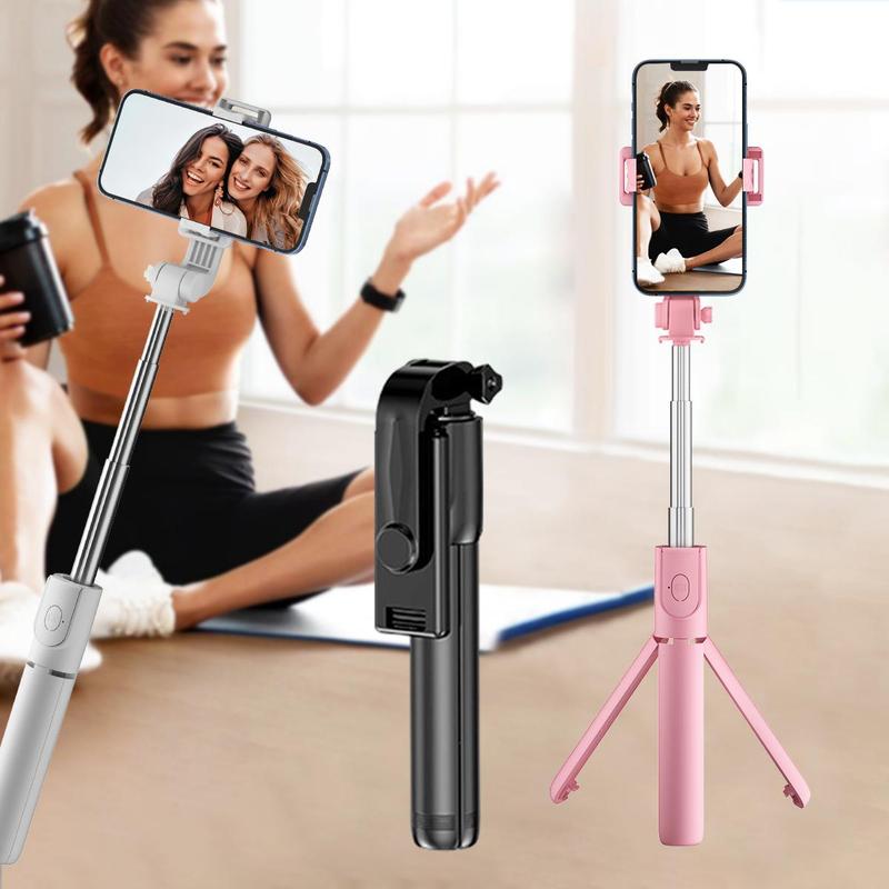 Portable Selfie Stick, 1 Count 360-Degree Rotatable Phone Selfie Stick with Remote Control, Phone Accessories for Travel, Outdoor, Party