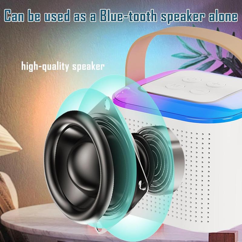 Fall Portable Wireless Karaoke Speaker with Microphone,HIFI Stereo Sound Subwoofers,KTV Speaker Subwoofer with RGB Colorful LED Lights,Karaoke Machine Sound System for Outdoor Sports Travel, Audio Device,Room Accessories