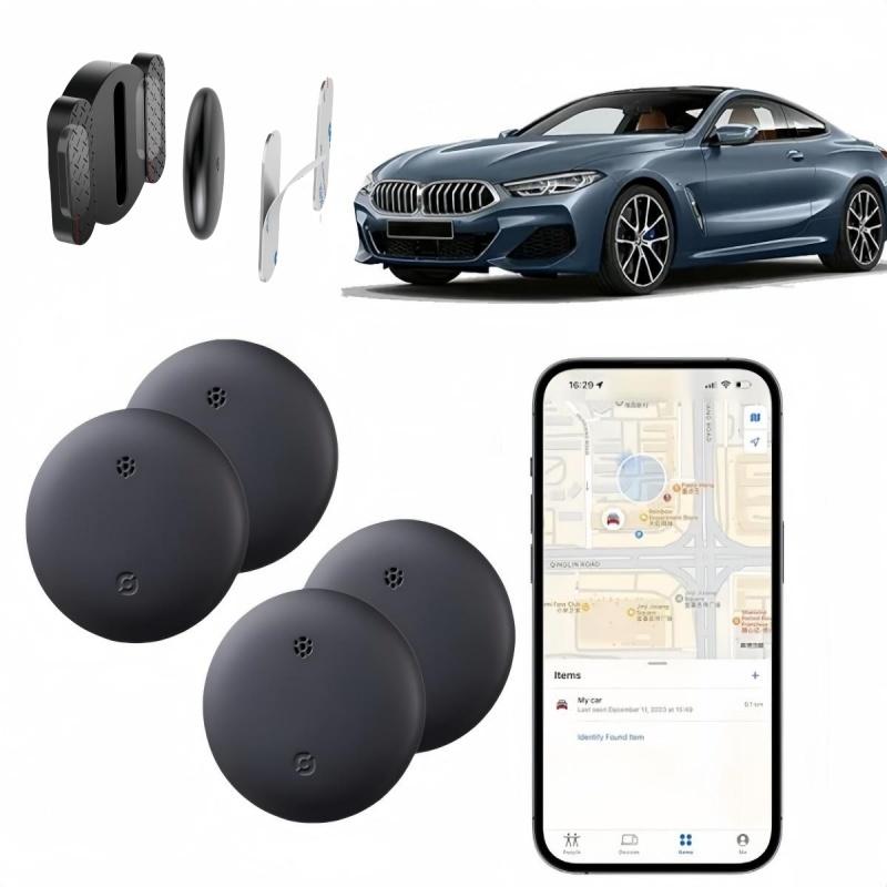 GPS Tracker Car, mini GPS tracker device with weatherproof magnetic housing - no monthly fee - with Apple FindMy hidden GPS