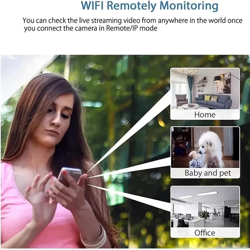 Mini WiFi Camera 720P HD Night Vision with Motion Detection Remote Monitoring 160 ° Wide Angle Micro Baby Monitor for Home, Office, Shop, Warehouse spy camera