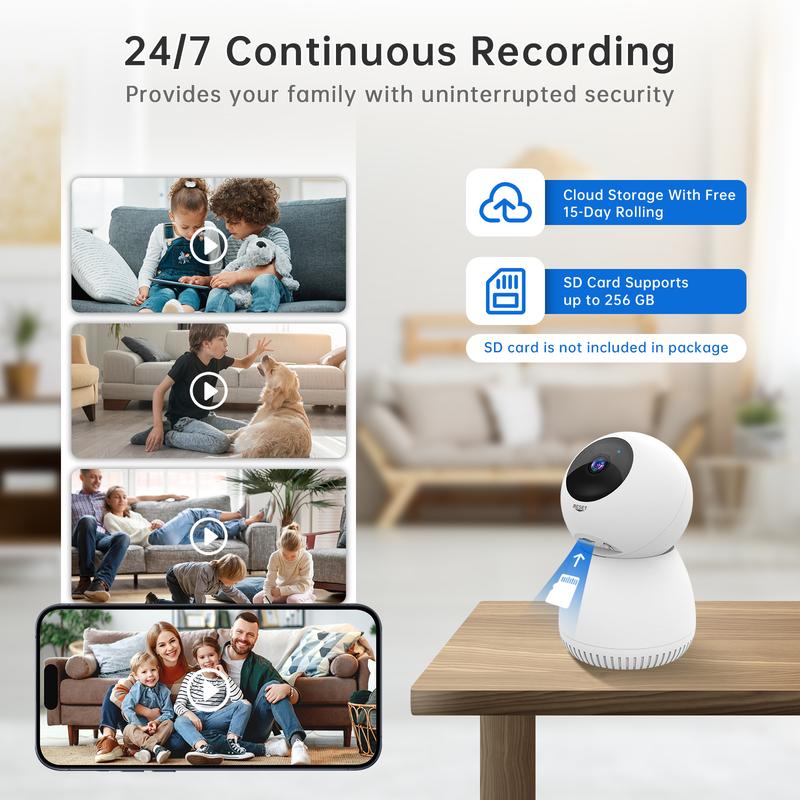 WESECUU Smart Pet Home Dog Cat 2.4G&5G Camera  with EseeCloud App,Night Vision,2 Way Talk,Pet Motion Detection,24 7 Cloud&SD,Works with Alexa Security