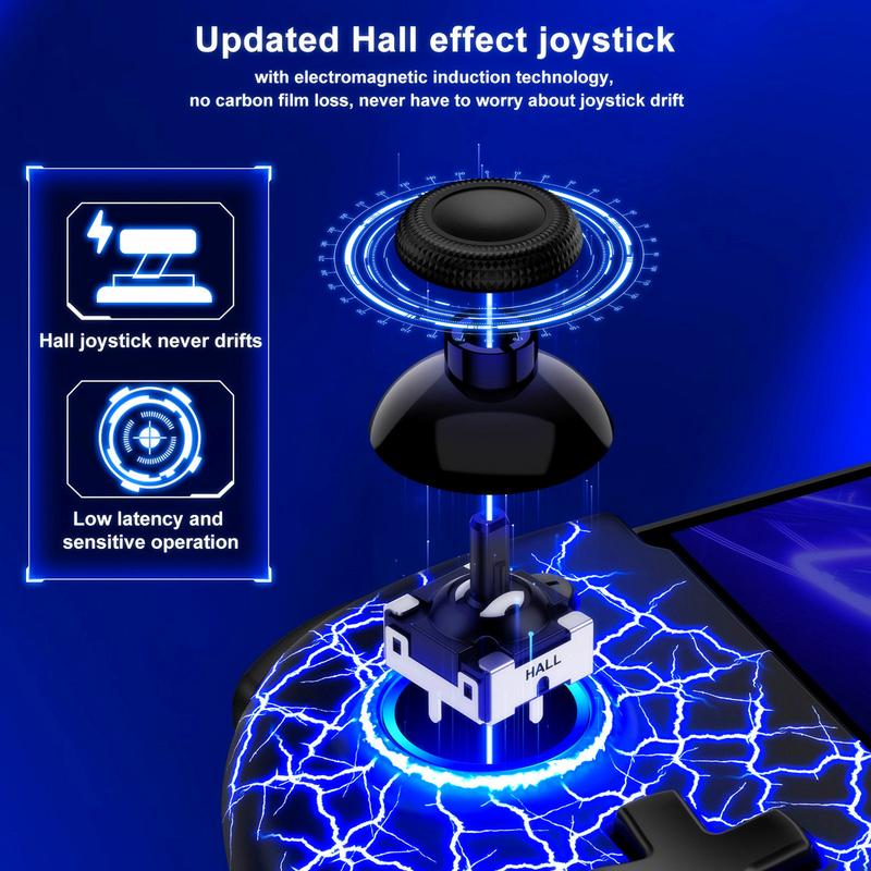 Switch Controllers, Hall Effect Joystick (No Drift) Switch Joypad for Nintendo Switch OLED, Full-Size Grip Wireless Switch Pro Controller with 9 Color Lights. Ideal for Those Who Prefer Handheld Mode