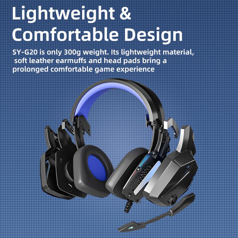 3.5mm Gaming Headset With Mic LED Headphones Stereo Bass Surround Ear-Cup (Over the Ear) Voice cancelling For PC PS5 PS4 Xbox One