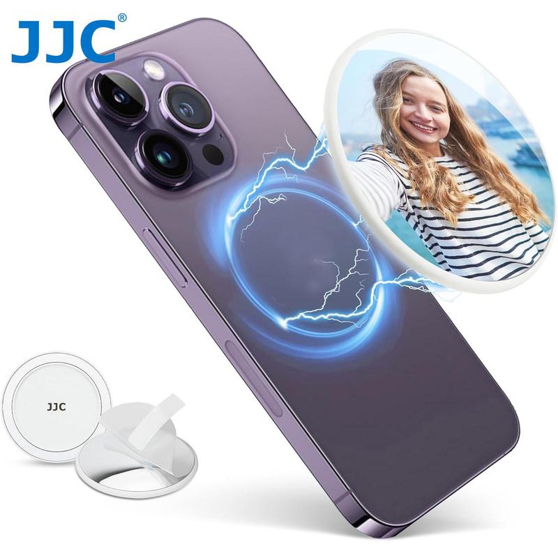 JJC Snap on Magnetic Selfie Mirror for Cellphone & Smartphone, Mini Mirror for Phone with Magsafe, Selfie Accessories, Professional Content Creator Tools