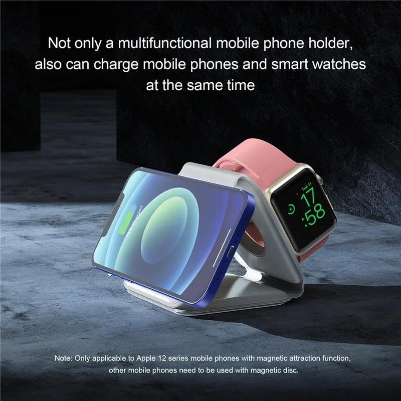 3-in-1 Wireless Charger, 1 Count Foldable Magnetic Travel Charger for Apple Watch, Multifunctional Wireless Charger for iPhone 15 14 13 12 11 Series & AirPods