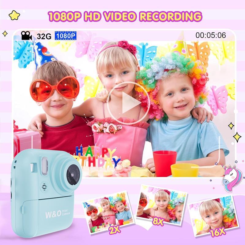 [Second Camera Half Price] Instant Quick Photo DIY Printing Camera, Can Play Games, Can Listen to Music, Retro Camera, Perfect Christmas Gift for Children