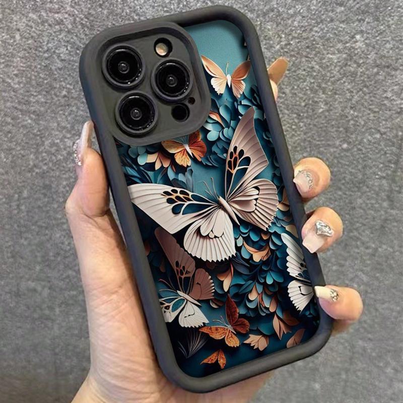 Butterfly Pattern Phone Case, Anti-drop Cellphone Protective Case, Total Protective Shockproof Mobile Phone Cover for iPhone 15 Pro Max 14 13