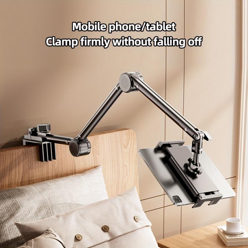 Tablet and Phone Holder, Gooseneck Phone Bed Frame with 360 ° Adjustable Clip, Flexible Tablet Fixing Clips, Suitable for Desktop, Compatible with iPhone iPad Tablet, Black