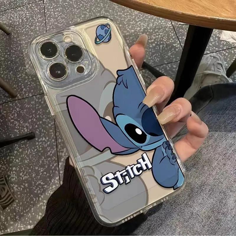 NEW Stitch Shy Cute Phone Case For iPhone 15 14 13 12 11 Pro MaxY2K Anti Fall Kawaii Cartoon Silicone Cover