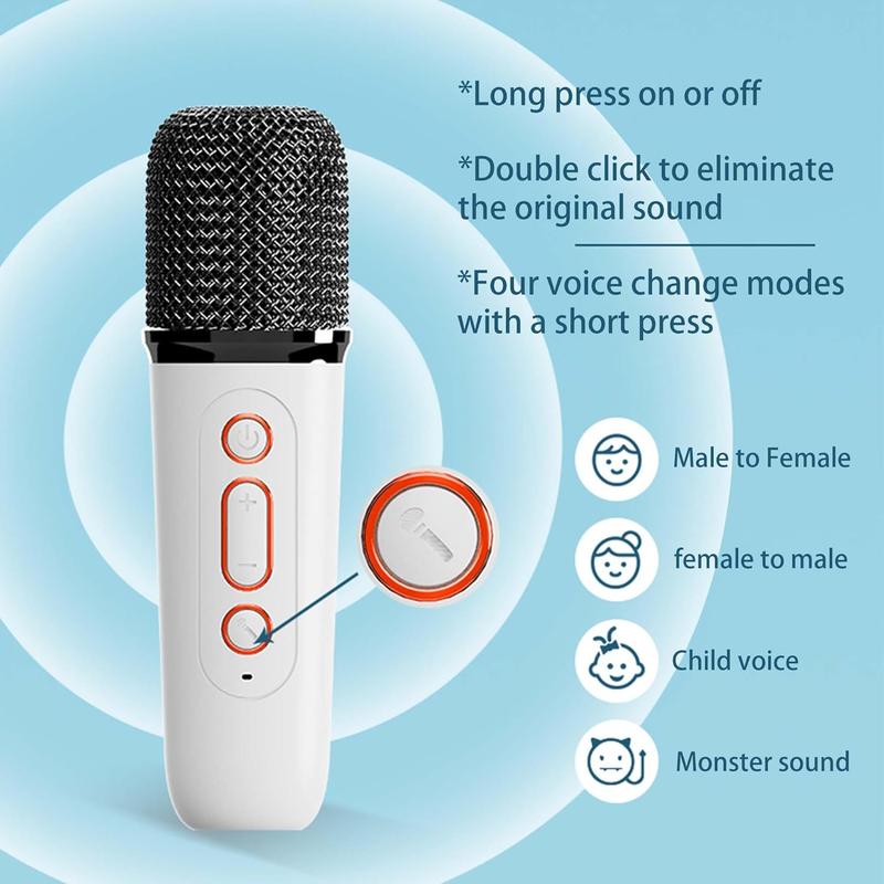 Portable Mini Karaoke Machine for Kids,Bluetooth Speaker with 2 Wireless Microphones, Christmas Birthday Gifts