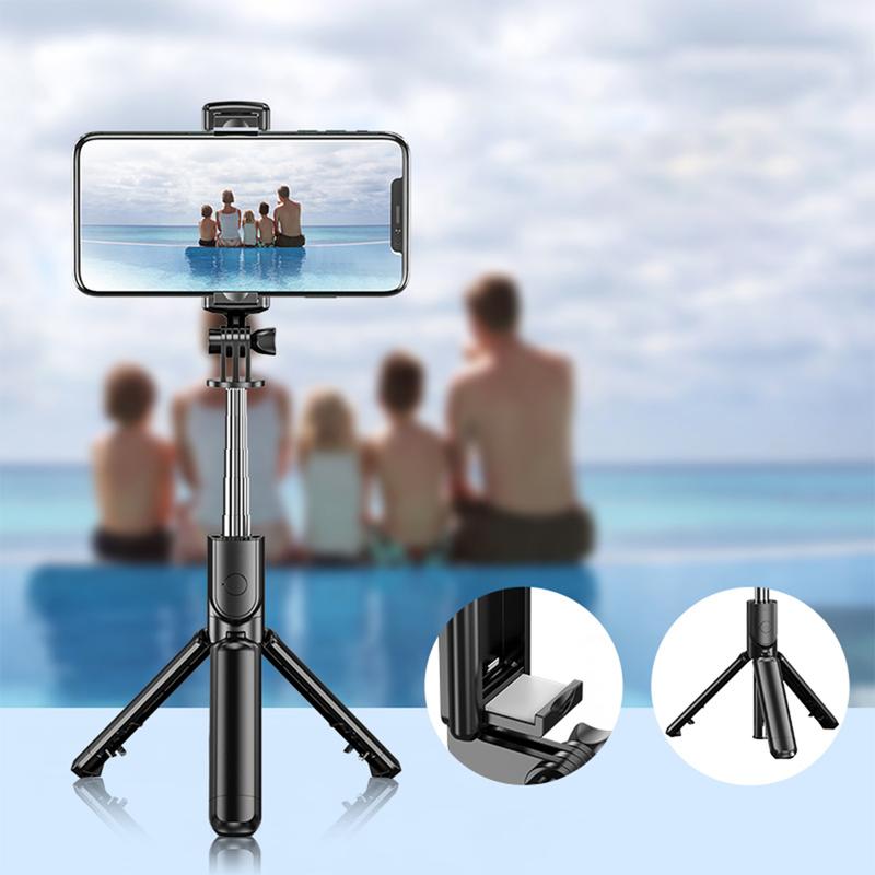 Remote Selfie Stick Tripod Phone Desktop Stand Desk Holder for iPhone Samsung US - Perfect for Smartphones - Cellphone Compact Wireless