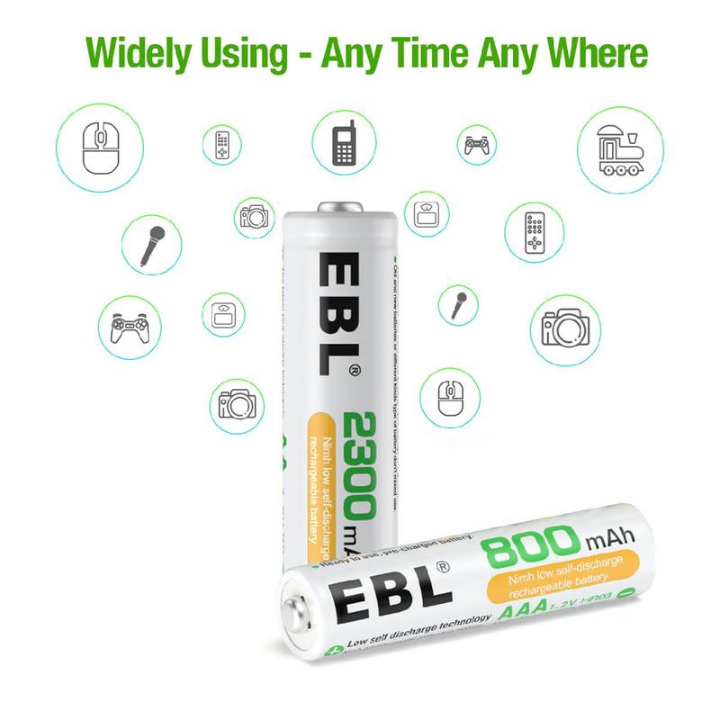 EBL AA AAA Rechargeable Batteries Combo