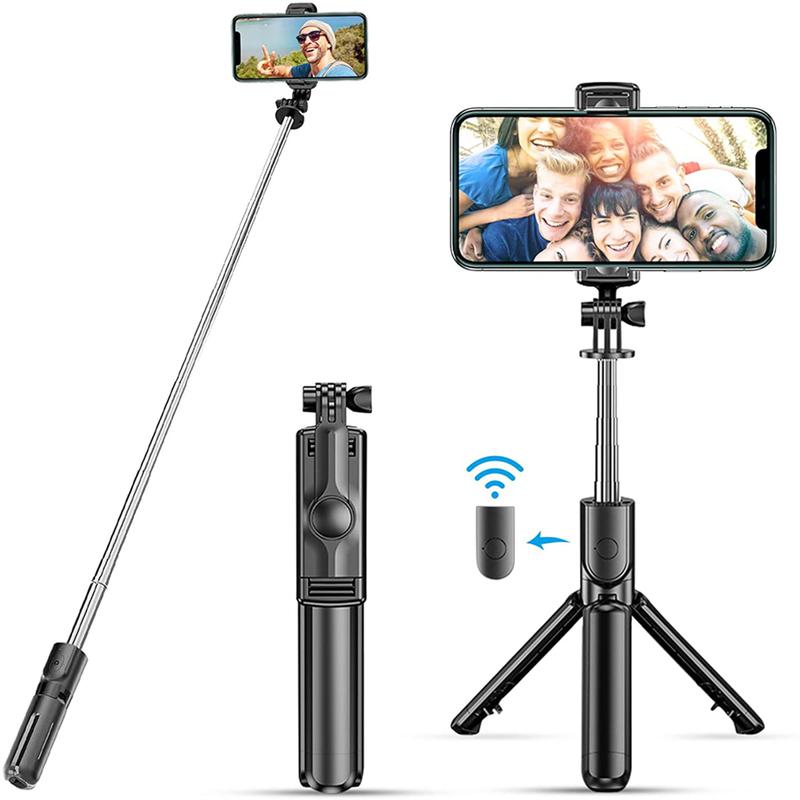 Remote Selfie Stick Tripod Phone Desktop Stand Desk Holder for iPhone Samsung US - Perfect for Smartphones - Cellphone Compact Wireless