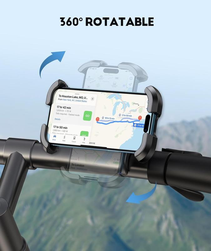 Fovbun Motorcycle Phone Mount, Compatible Scooter Handlebar stand Accessories Holder bicycle phone Landscape Silicone Smartphone Protection