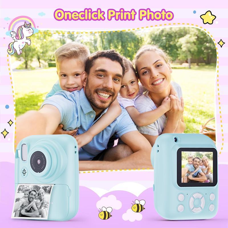 [Second Camera Half Price] Instant Quick Photo DIY Printing Camera, Can Play Games, Can Listen to Music, Retro Camera, Perfect Christmas Gift for Children