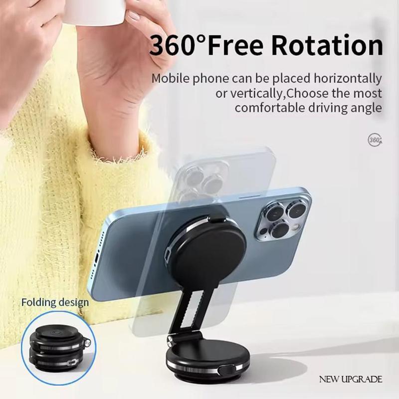 Double Side Automatic Phone Mount forCar Mirror Gym, Hands-Free Vacuum Cell PhoneHolder, Phone Accessories for Video Recording